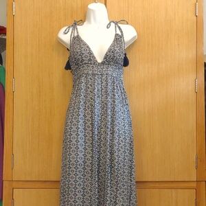 Blue/White Printed Sleeveless Maxi Dress SZ S By Lulus